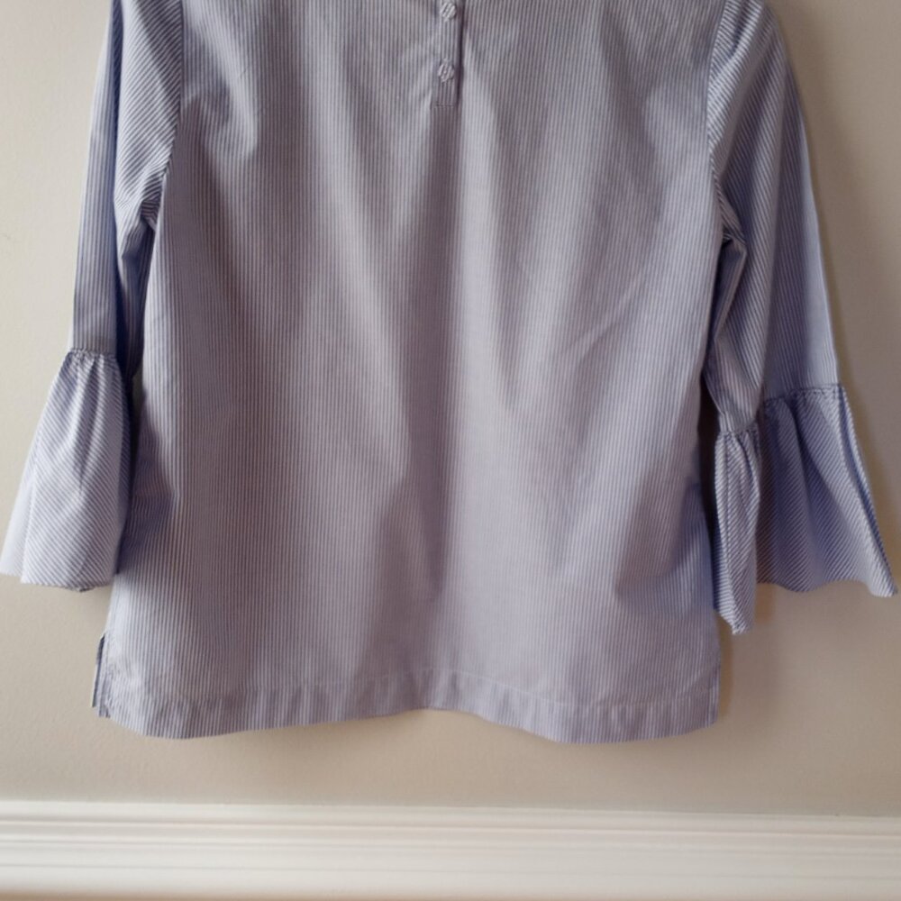 'Talbots' XS 100%Cotton Pinstripe Blouse EUC - Picture 5 of 12
